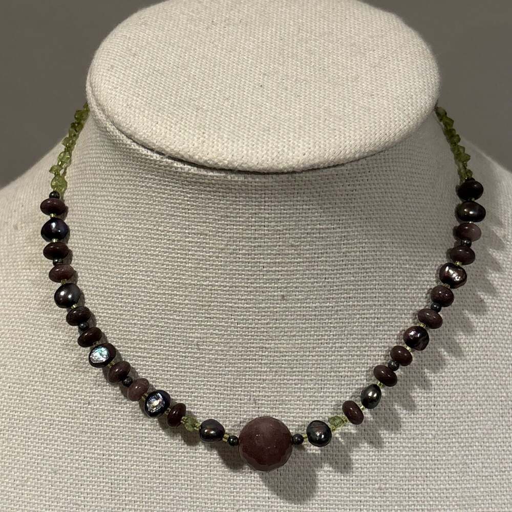 Artisan Beaded Gemstone Necklace
